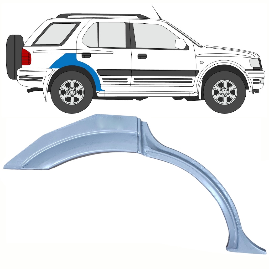 Takalokasuoja Korjaussarja Varten Opel Frontera B 1999-2002 / Oikea 8757