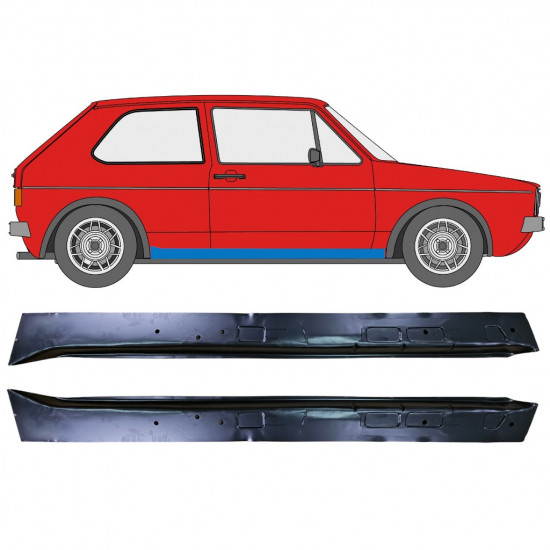 Kynnys sisäosa varten VW Golf 1 1974- / Vasen+Oikea / Sarja 10909