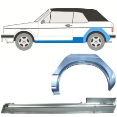 Kynnyspelti + takalokasuojan korjaussarja varten Volkswagen Golf 1 1974-1985 / Vasen / CABRIO / Sarja 12578