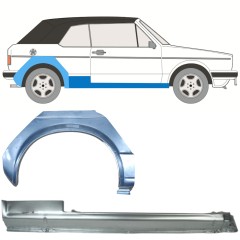 Kynnyspelti + takalokasuojan korjaussarja varten Volkswagen Golf 1 1974-1985 / Oikea / CABRIO / Sarja 12577