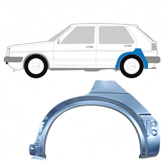 Takalokasuoja korjaussarja varten VW Golf 2 1982- / Vasen 7247