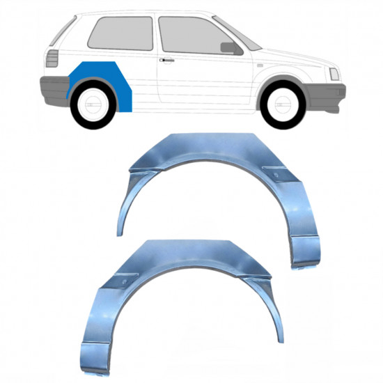 Takalokasuoja korjaussarja varten VW Golf 3 1991- / Vasen+Oikea / Sarja 10252