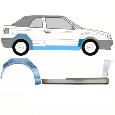 Kynnyksen, etulokasuojan ja takalokasuojan korjausosa varten VW Golf 3 1993-1998  CABRIO / Oikea / Sarja 12566