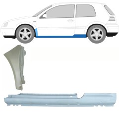 Täysi kynnys ja etulokasuojan korjauspaneeli varten Volkswagen Golf 4 1997-2006 / Vasen / Sarja 8732