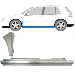 Täysi kynnys ja etulokasuojan korjauspaneeli varten Volkswagen Golf 4 1997-2006 / Vasen / Sarja 8728