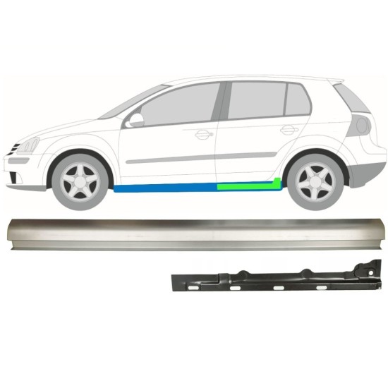 Sisäinen ja ulkoinen kynnyksen korjauspaneeli varten Volkswagen Golf 5 2003-2009 / Vasen / Sarja 11709