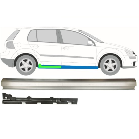 Sisäinen ja ulkoinen kynnyksen korjauspaneeli varten Volkswagen Golf 5 2003-2009 / Oikea / Sarja 11708
