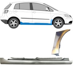 Täysi kynnys ja etulokasuojan korjauspaneeli varten Volkswagen Golf Plus 2005-2013 / Oikea / Sarja 10380