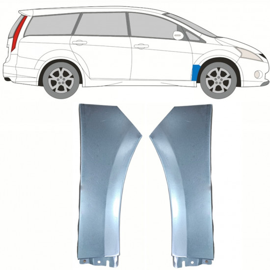 Etulokasuojan korjauspelti varten Mitsubishi Grandis 2004-2011 / Vasen+Oikea / Sarja 10392