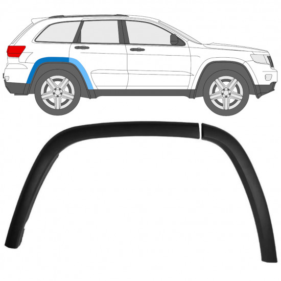 Takalokasuojan sivulista varten Jeep Grand Cherokee 2010-2021 / Oikea / Sarja 12950