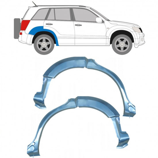 Takalokasuoja korjaussarja varten Suzuki Grand Vitara 2005-2012 / Vasen+Oikea / Sarja 9220