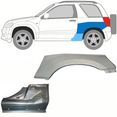 Kynnyspelti + takalokasuojan korjaussarja varten Suzuki Grand Vitara 2005-2014 / Vasen / Sarja 10841