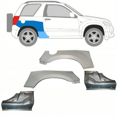 Kynnyspelti + takalokasuojan korjaussarja varten Suzuki Grand Vitara 2005-2012 / Sarja 10842