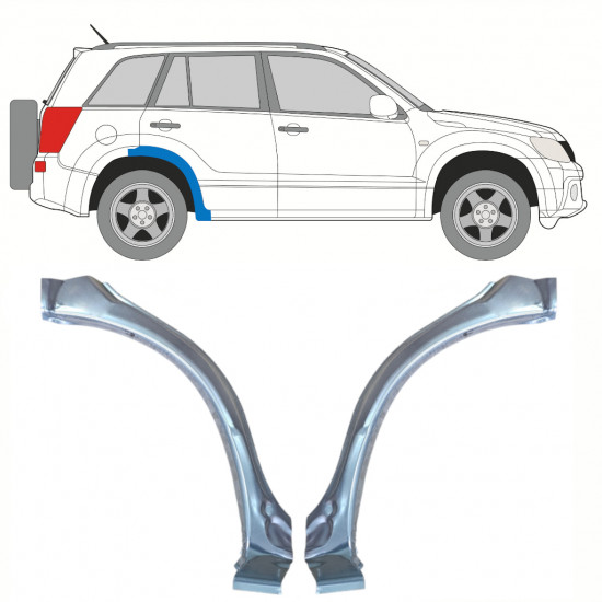 Etukaari korjauspaneeli varten Suzuki Grand Vitara 2005-2012 / Vasen+Oikea / Sarja 10177