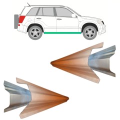 Sisäinen ja ulkoinen kynnyksen korjauspaneeli varten Suzuki Grand Vitara 2005-2014 / Vasen+Oikea / Sarja 11491