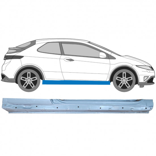 Kynnyspelti korjauspaneeli varten Honda Civic 2005-2011 / Oikea 7194