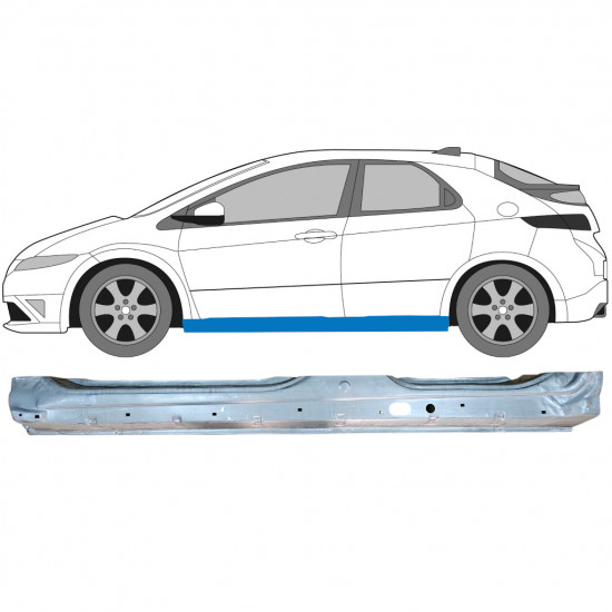Kynnyspelti korjauspaneeli varten Honda Civic 2005-2011 / Vasen 7193