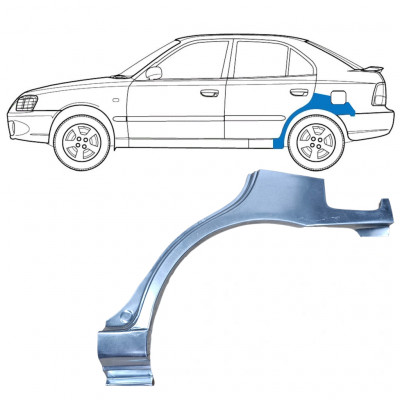 Takalokasuoja korjaussarja varten Hyundai Accent 2000-2006 / Vasen 7594