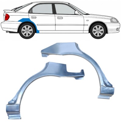 Takalokasuoja korjaussarja varten Hyundai Accent 2000-2006 / Vasen+Oikea / Sarja 9881