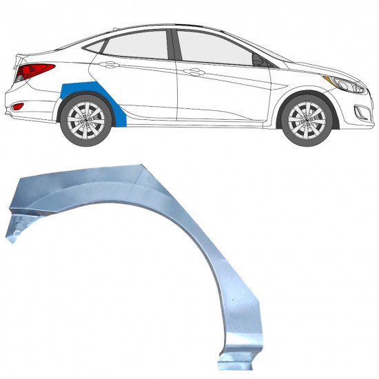 Takalokasuoja korjaussarja varten Hyundai Accent 2010- / Oikea 12802