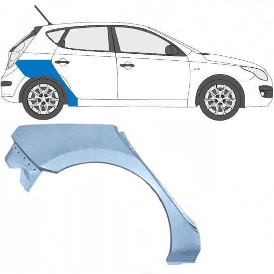 Takalokasuoja korjaussarja varten Hyundai I30 2007-2012 / Oikea 5473