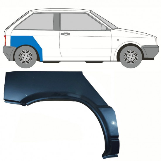 Takalokasuoja korjaussarja varten Seat Ibiza 1984-1993 / Oikea 10736