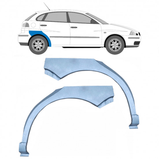 Takalokasuoja korjaussarja varten Seat Ibiza Cordoba 2002-2008 / Vasen+Oikea / Sarja 9232