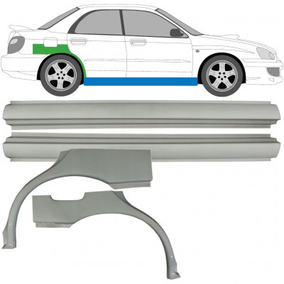 Kynnyspelti + takalokasuojan korjaussarja varten Subaru Impreza GD 2000-2007 / Vasen+Oikea / Sarja 10666