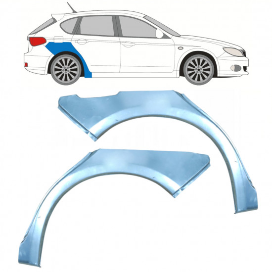 Takalokasuoja korjaussarja varten Subaru Impreza 2007-2013 / Vasen+Oikea / Sarja 9966