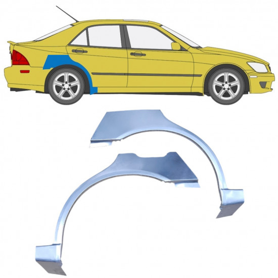 Takalokasuoja korjaussarja varten Lexus IS 200 1998-2005 / Vasen+Oikea / Sarja 10014