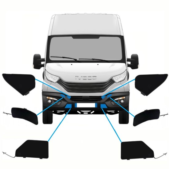 Etupuskurin peitelevyt varten Iveco Daily 2014-2016 / Sarja 10292