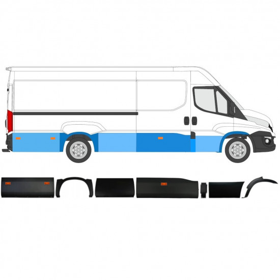 Koristelistasarja lampulla varten Iveco Daily 2014-2019  / LWB / Oikea / Sarja 11983