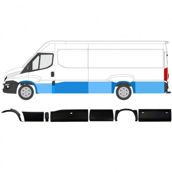 Sivulista Koristelista varten Iveco Daily 2014-2019  / LWB / Vasen / Sarja 11982