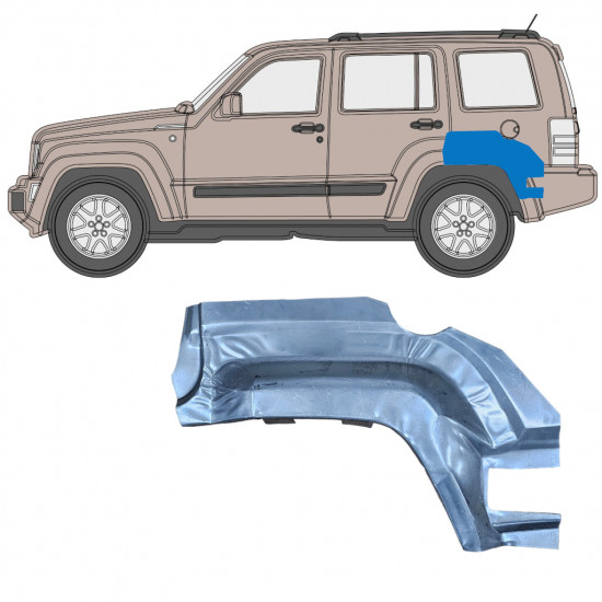 Takalokasuoja korjaussarja takaosa varten Jeep Liberty 2008-2013 / Vasen 7941