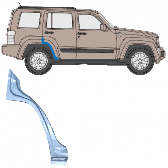 Takalokasuoja korjaussarja varten Jeep Liberty 2008-2013 / Oikea 8064