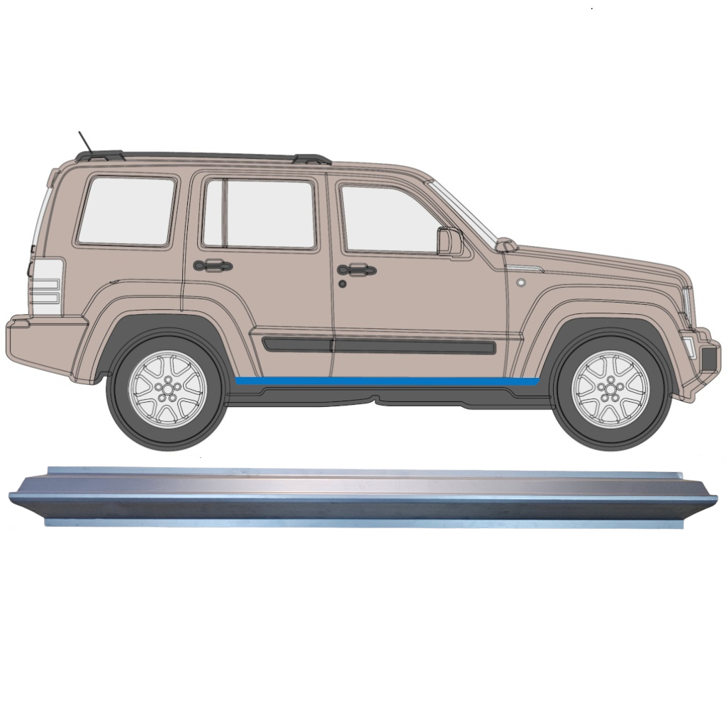 Kynnyspelti Korjauspaneeli Varten Jeep Liberty 2008-2013 / Vasen = Oikea (Symmetrinen) 7175