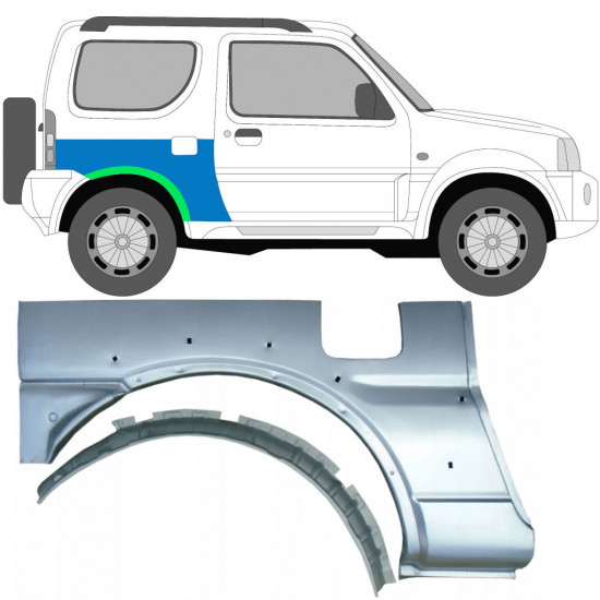 Takalokasuoja korjaussarja varten Suzuki Jimny 1998-2018 / Oikea / Sarja 10233