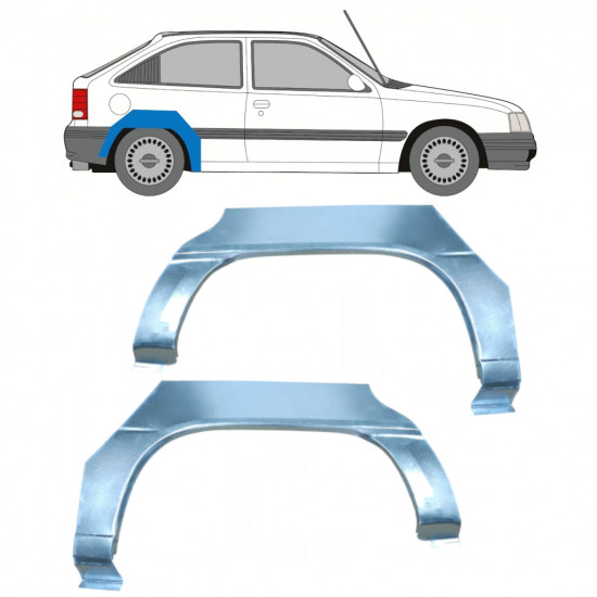 Takalokasuoja korjaussarja varten Opel Kadett 1984-1993 / Vasen+Oikea / Sarja 9726