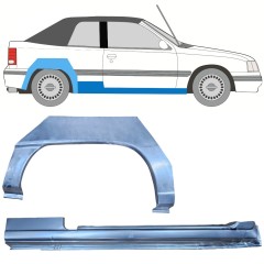 Kynnyspelti + takalokasuojan korjaussarja varten Opel Kadett E Astra 1984-1993 / Oikea / CABRIO / Sarja 12583
