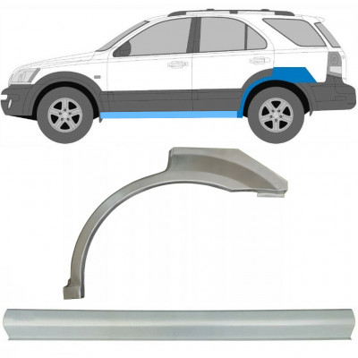 Kynnyspelti + takalokasuojan korjaussarja varten Kia Sorento 2002-2009 / Vasen / Sarja 10080