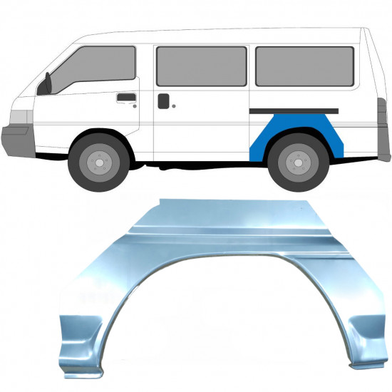 Takalokasuoja korjaussarja varten Mitsubishi L300 1986- / Vasen 6834