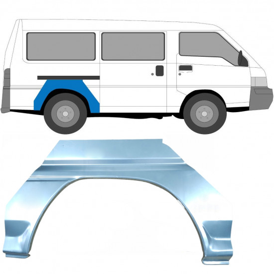 Takalokasuoja korjaussarja varten Mitsubishi L300 1986- / Oikea 6833