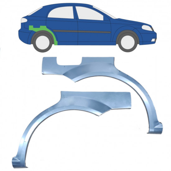 Takalokasuoja korjaussarja varten Chevrolet Lacetti 2003-2009 / Vasen+Oikea / Sarja 9808