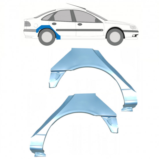 Takalokasuoja korjaussarja varten Renault Laguna 1994-2001 / Vasen+Oikea / Sarja 10591