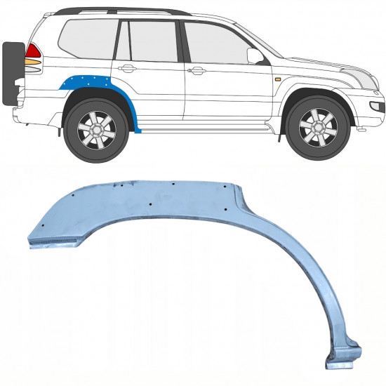 Takalokasuojan korjauspaneeli aukolla varten Toyota Land Cruiser 2003-2010 / Oikea 10212