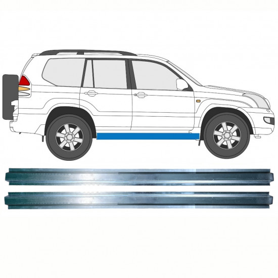 Kynnys sisäosa varten Toyota Land Cruiser 2003-2010 / Vasen = Oikea (symmetrinen) / Sarja 10082