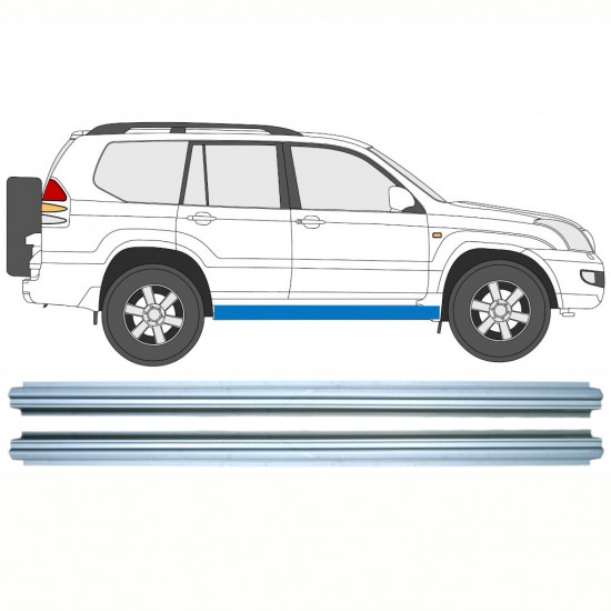 Kynnyspelti korjauspaneeli varten Toyota Land Cruiser 2003-2010 / Vasen = Oikea (symmetrinen) / Sarja 10578