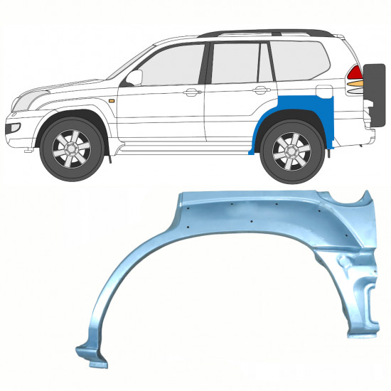 Takalokasuoja korjaussarja varten Toyota Land Cruiser 2003-2010 / Vasen 8763