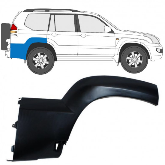 Takalokasuojan sivulista varten Toyota Land Cruiser J120 2003-2010 / Oikea 12954