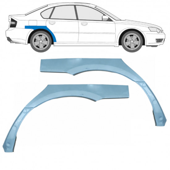 Takalokasuoja korjaussarja varten Subaru Legacy 2003-2009 / Vasen+Oikea / Sarja 9581